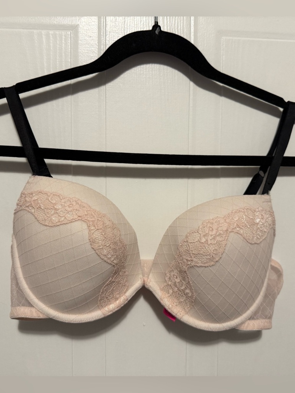 La SENZA Blush Pink Lace-Trim Push-Up Bra